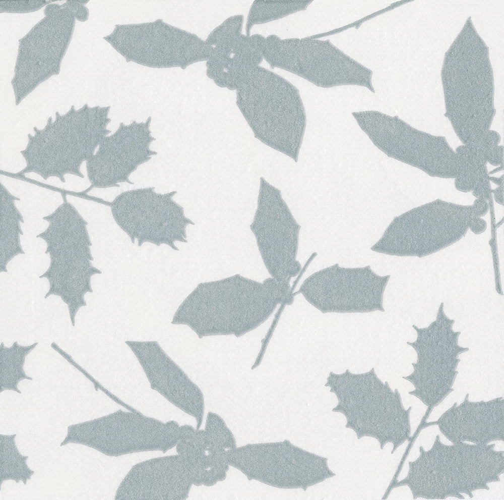 Ivory Silver Holly sillhouette Christmas Caspari Paper Cocktail Napkins 25 cm square 3 ply 20 pack