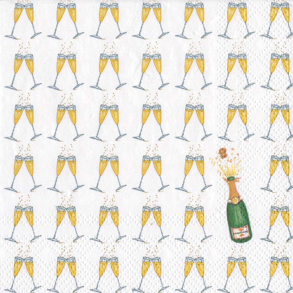 Bubbly Champagne Celebration Wedding Cocktail Caspari Paper Cocktail Napkins 25 cm square 3 ply 20 pack