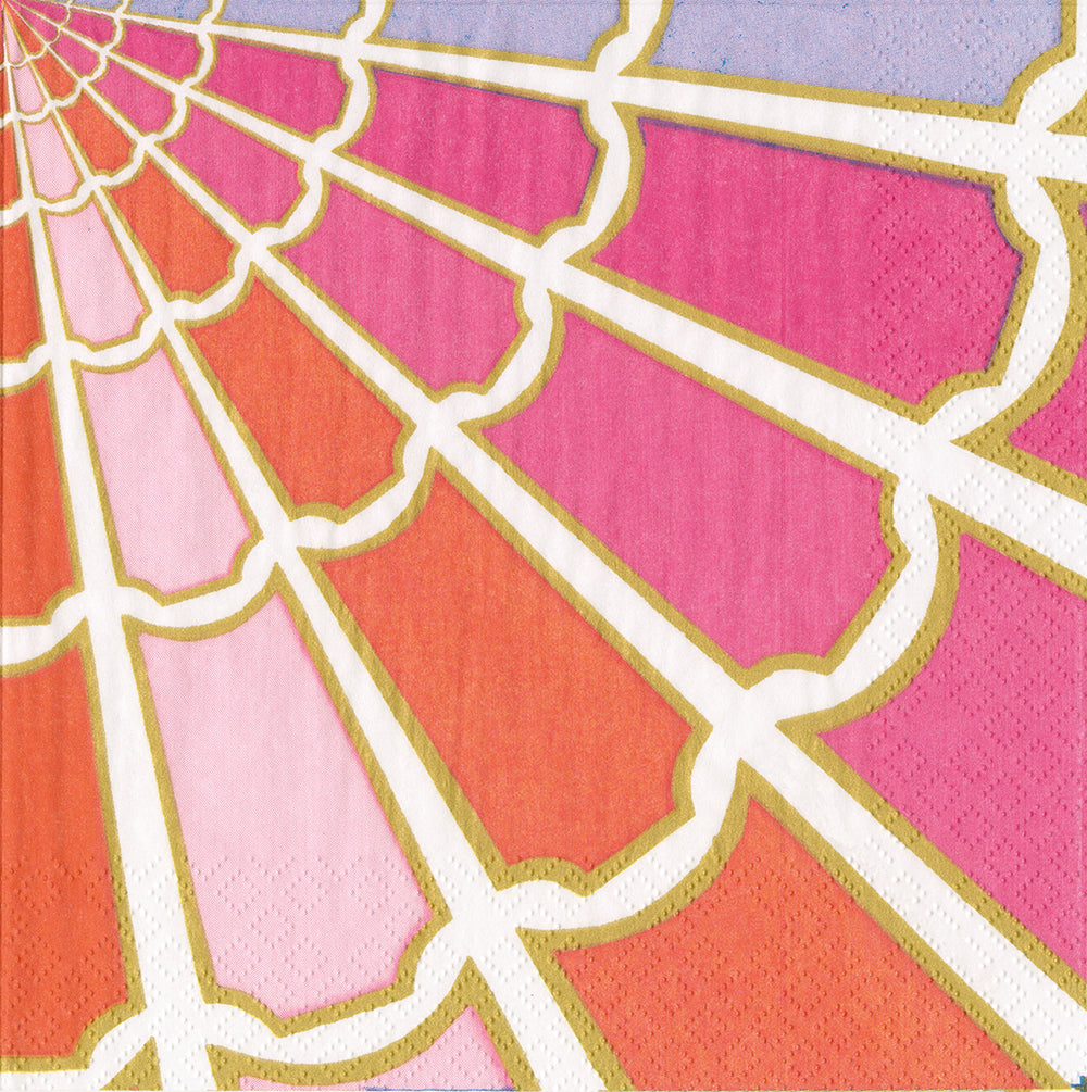 Colour wheel Pinks Caspari Paper Cocktail Napkins 25 cm square 3 ply 20 pack