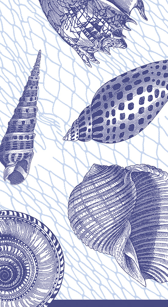 Blue Netting and Shell Caspari Paper Guest Towels 32 x 39 cm 15 pack