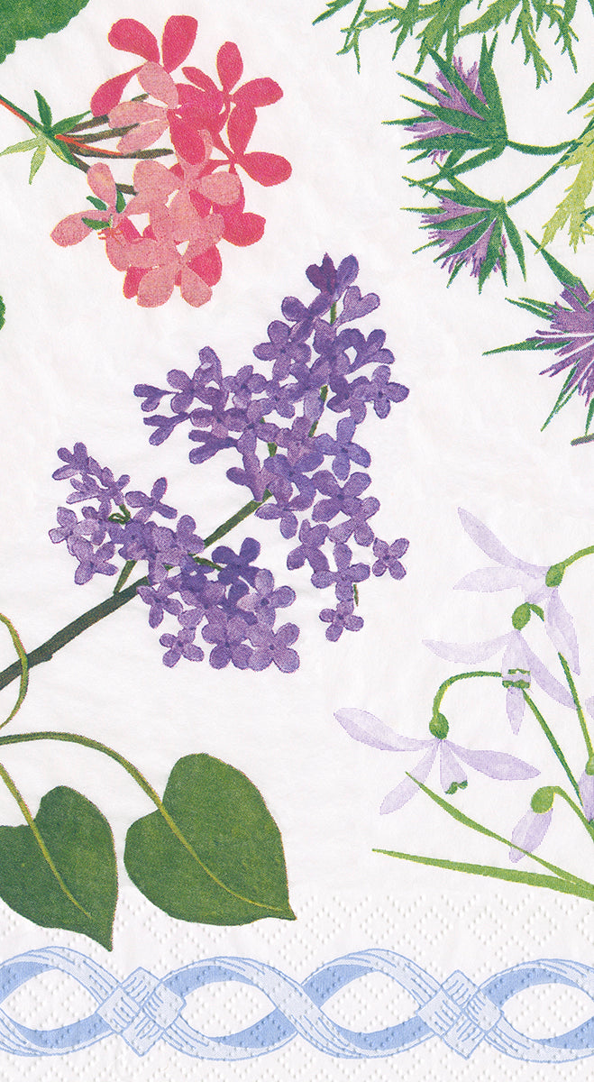 White Mary Delany Floral Caspari Paper Guest Towels 32 x 39 cm 15 pack