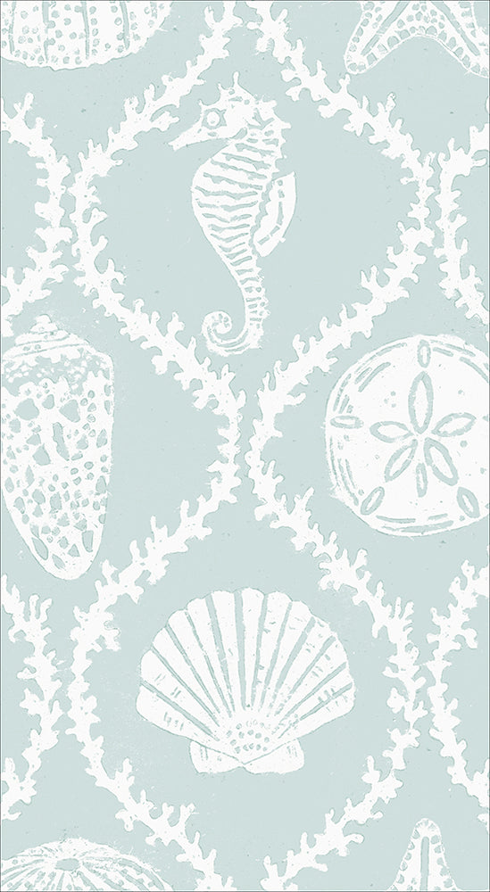 Aqua Seychelles Shells Caspari Paper Guest Towels 32 x 39 cm 15 pack