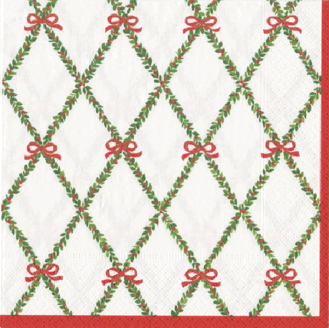 Garland trellis Caspari Paper Cocktail Napkins 25 cm square 3 ply 20 pack