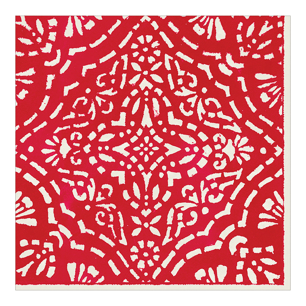Annika Red Caspari Paper Lunch Napkins 33 cm sq 3 ply 20 pack