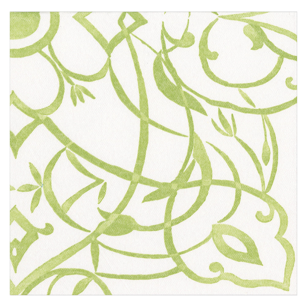 Algarve by Brigitte Murat Moss Green Caspari Paper Lunch Napkins 33 cm sq feel like fabric 15 pack