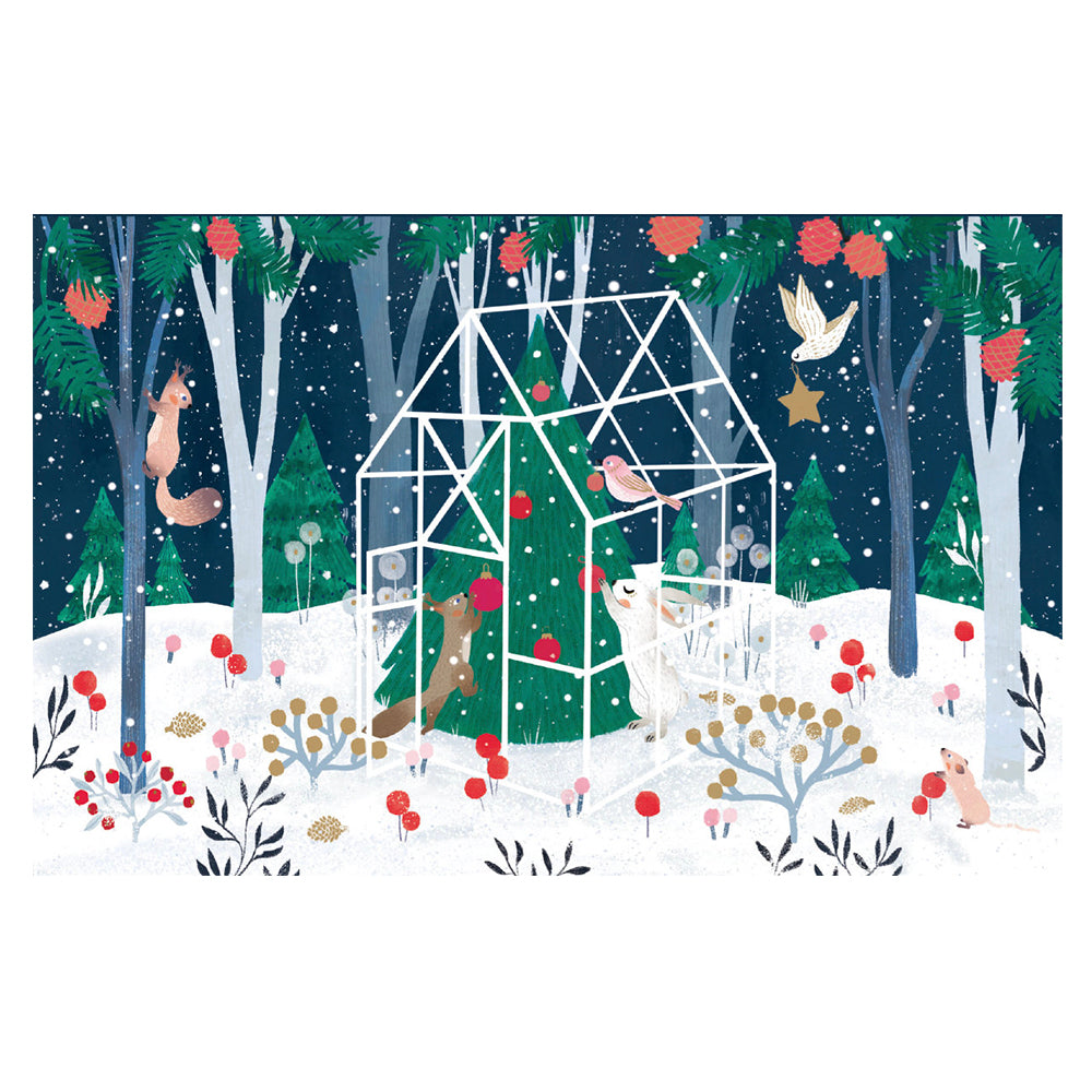 Winter Garden Gold Foil Petite Christmas 8 Cards 150 x 90 mm Roger la Borde