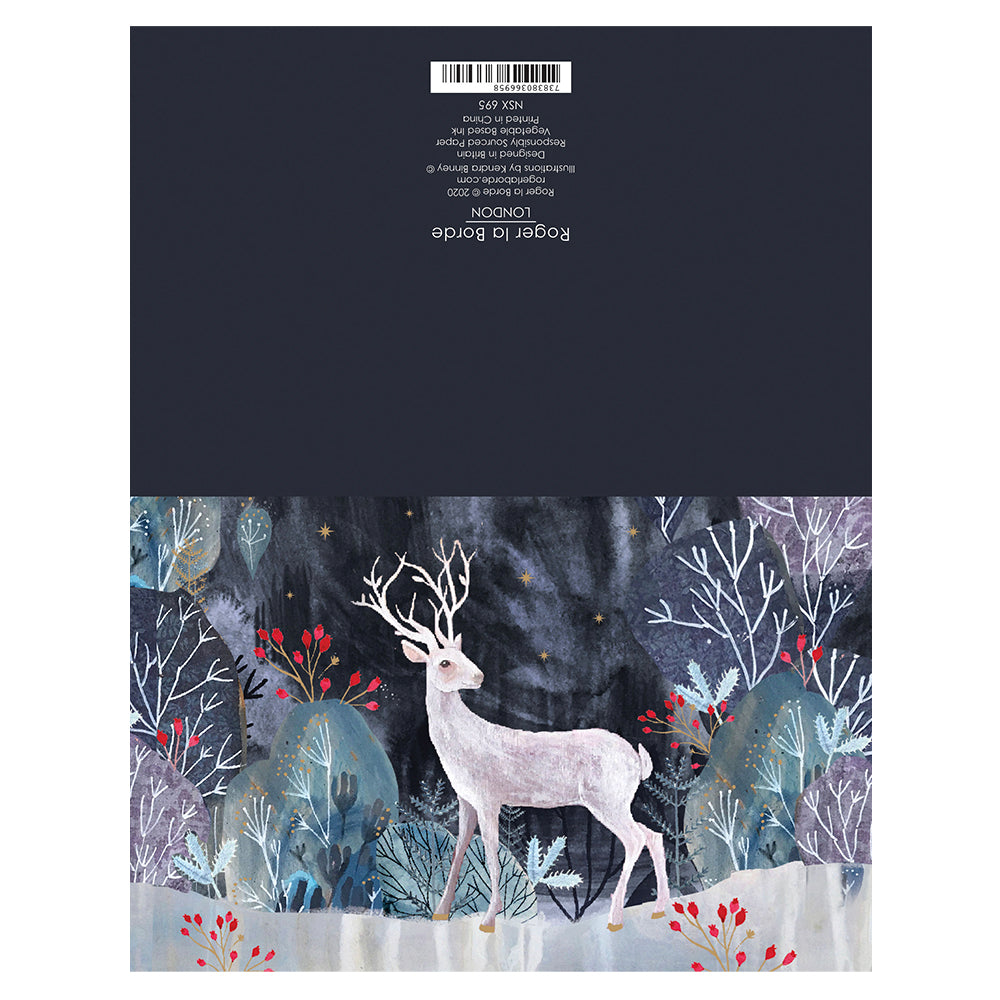 Silver Stag Gold Foil Petite Christmas 8 Cards 150 x 90 mm Roger la Borde