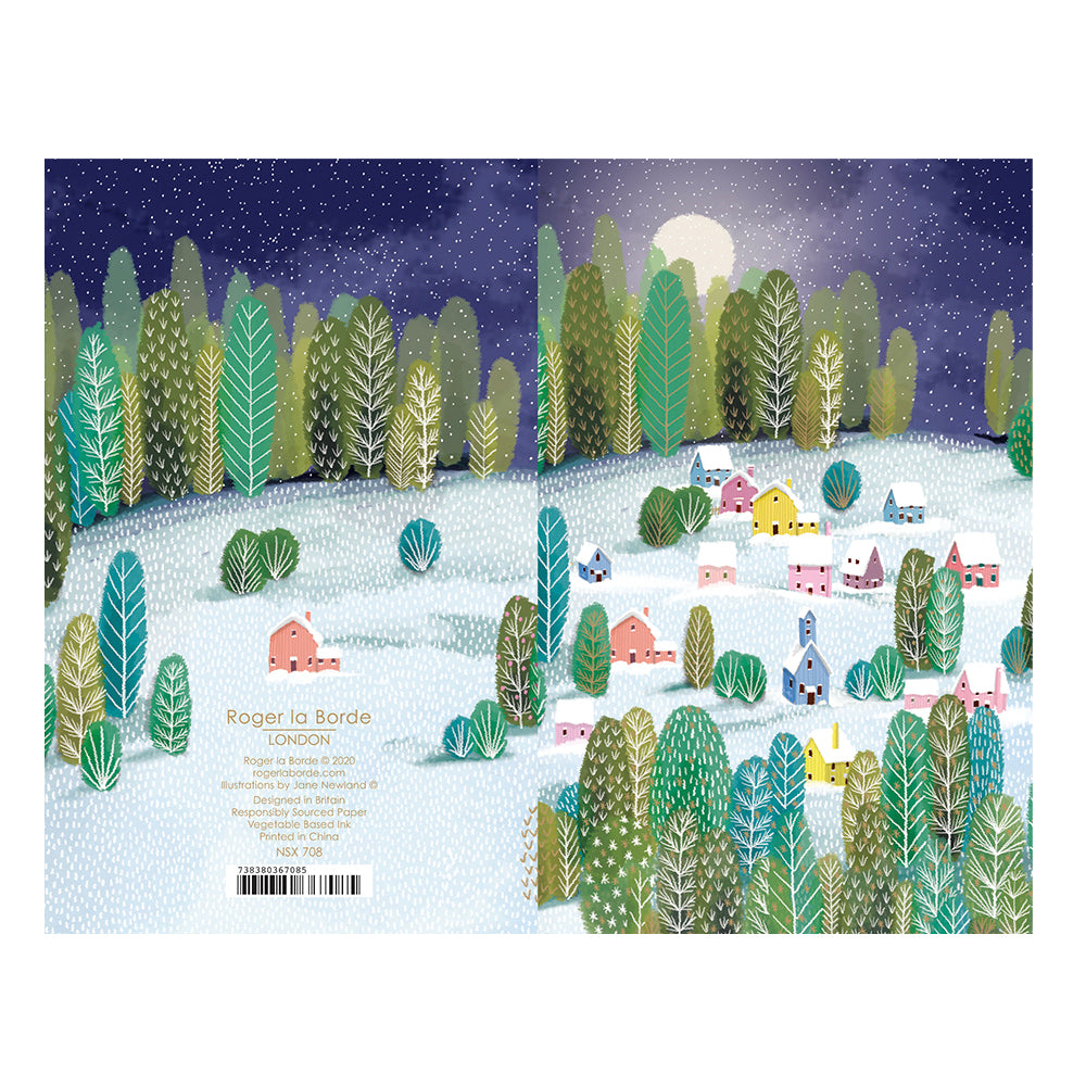 Let it Snow Village Cactus Gold Foil Petite Christmas 8 Cards 150 x 90 mm Roger la Borde