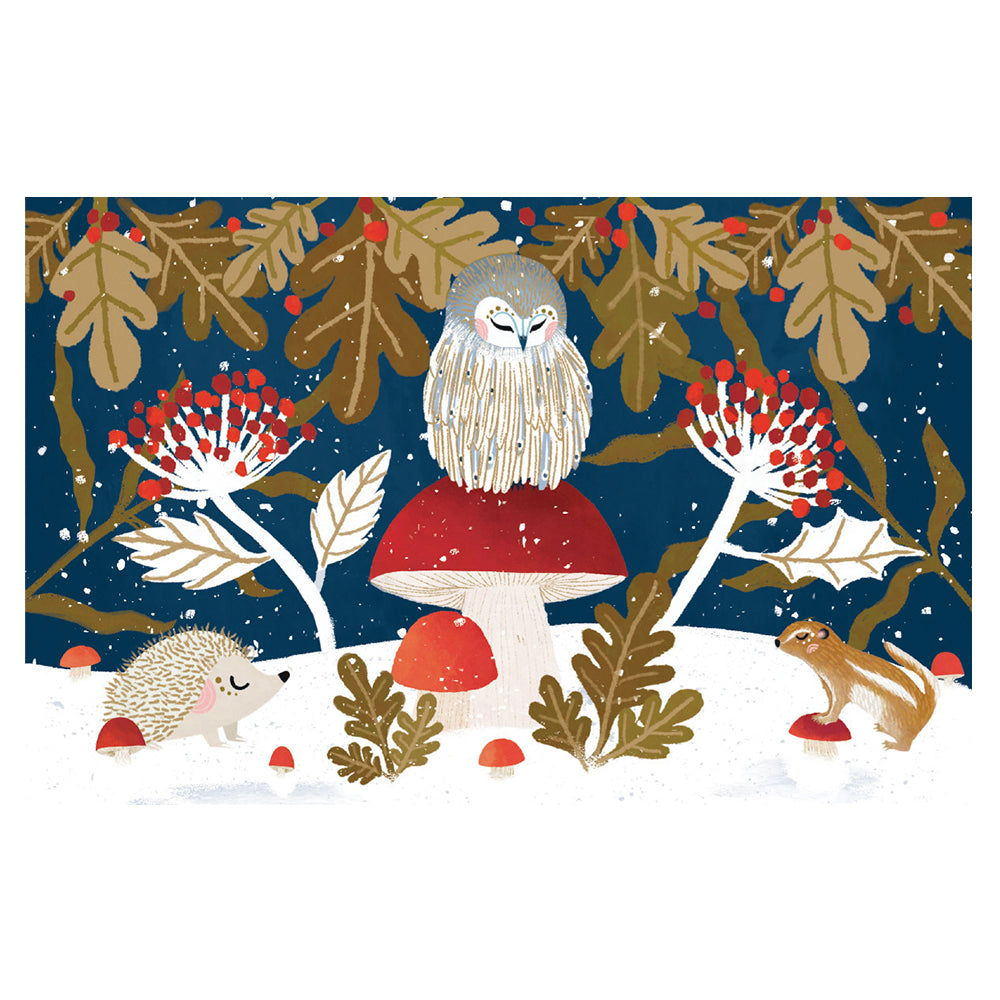 Golden Owl Gold Foil Petite Christmas 8 Cards 150 x 90 mm Roger la Borde