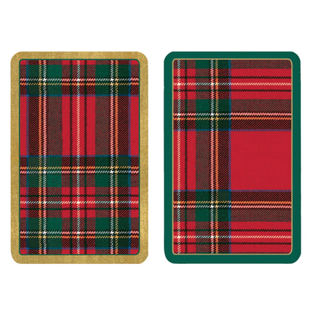 Caspari Playing Cards - Plaid Tartan Red