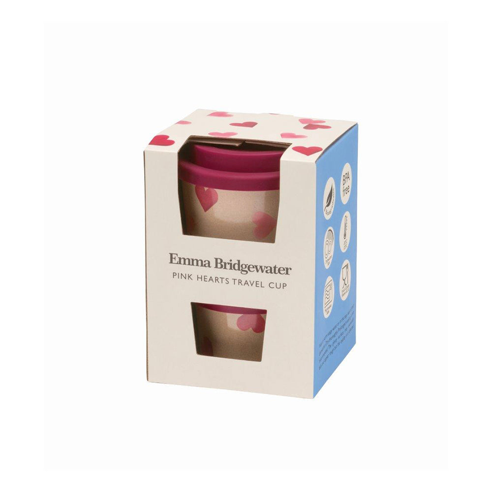 Emma Bridgewater Pink Hearts Husk Cup 86 (d) x 122mm 435ml RICE HUSK 80% Husk 20% Plant resin