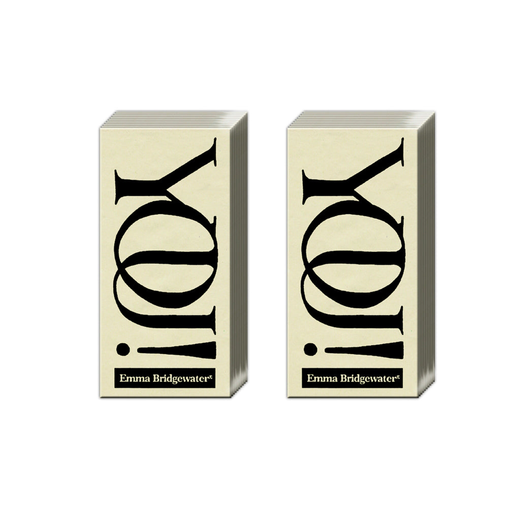 Emma Bridgewater Black Toast Bless You IHR Paper Pocket Tissues - 2 packs of 10 tissues 21 cm square