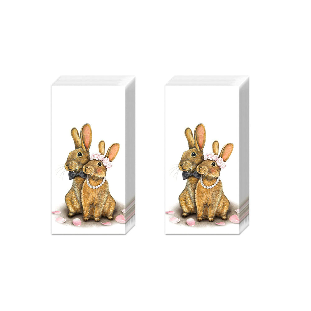 Eddie in Love Rabbits Wedding IHR Paper Pocket Tissues - 2 packs of 10 tissues 21 cm square