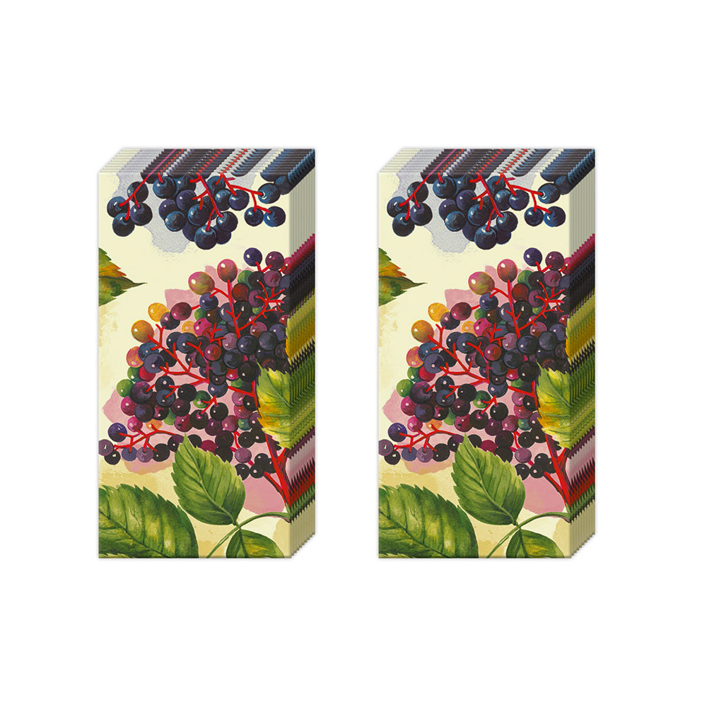 ELDERBERRY cream IHR Paper Pocket Tissues - 2 packs of 10 tissues 21 cm square