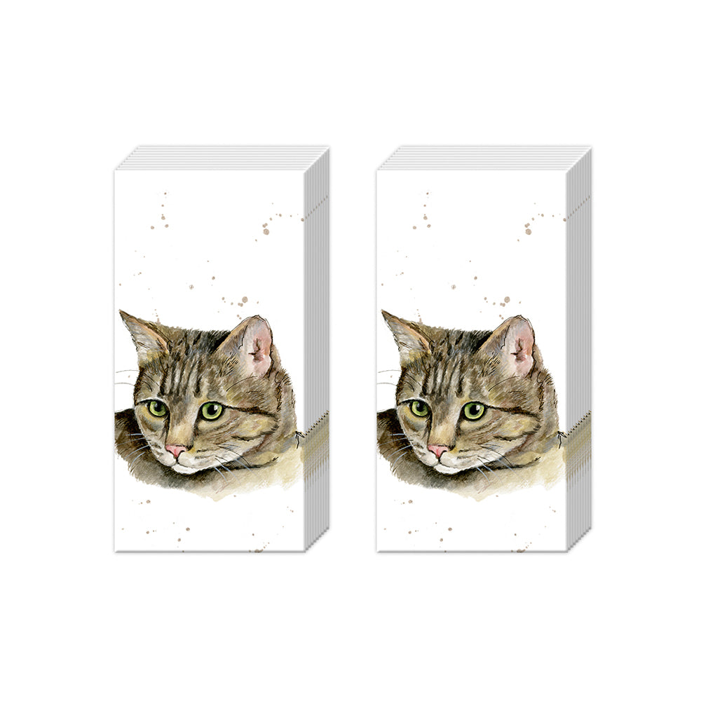 FARMFRIENDS Cat IHR Paper Pocket Tissues - 2 packs of 10 tissues 21 cm square
