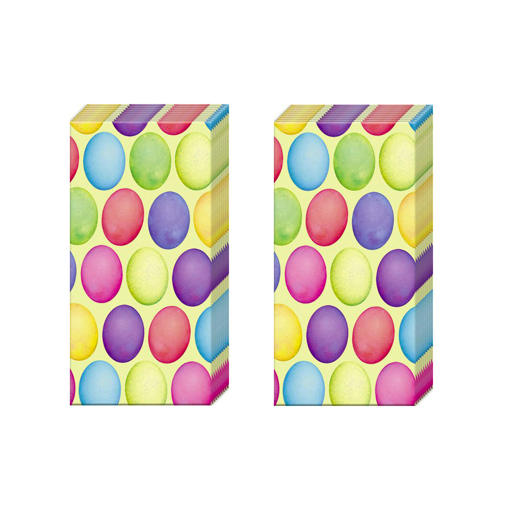 HAPPY EASTER EGGS light green IHR Paper Pocket Tissues - 2 packs of 10 tissues 21 cm square