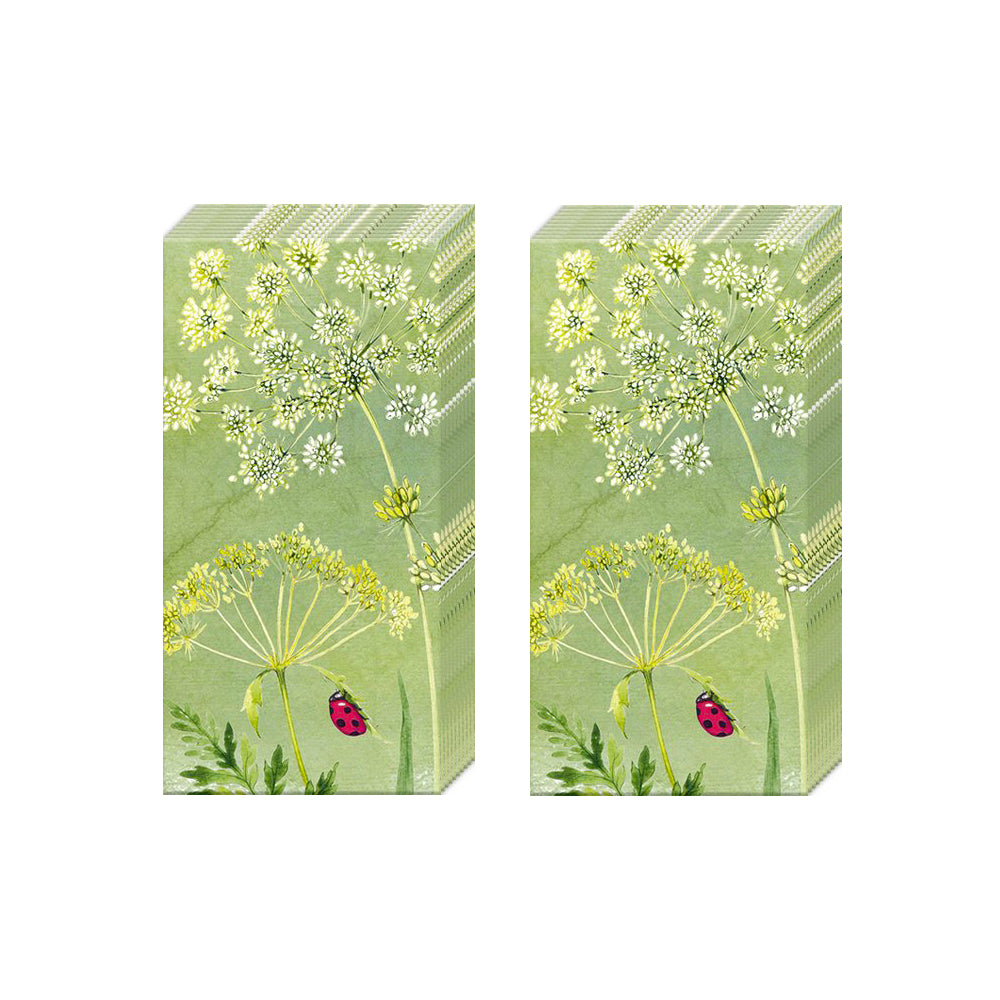 LADYBIRDS IHR Paper Pocket Tissues - 2 packs of 10 tissues 21 cm square