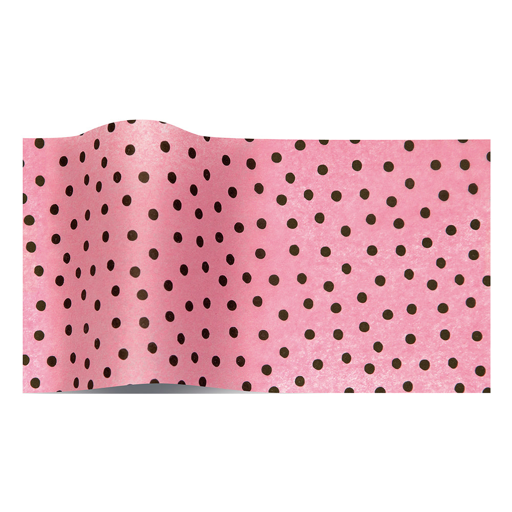 Speckled Rasberry Black Dots Tissue Paper 5 Sheets of 20 x 30" Satinwrap Tissue Wrapping Paper