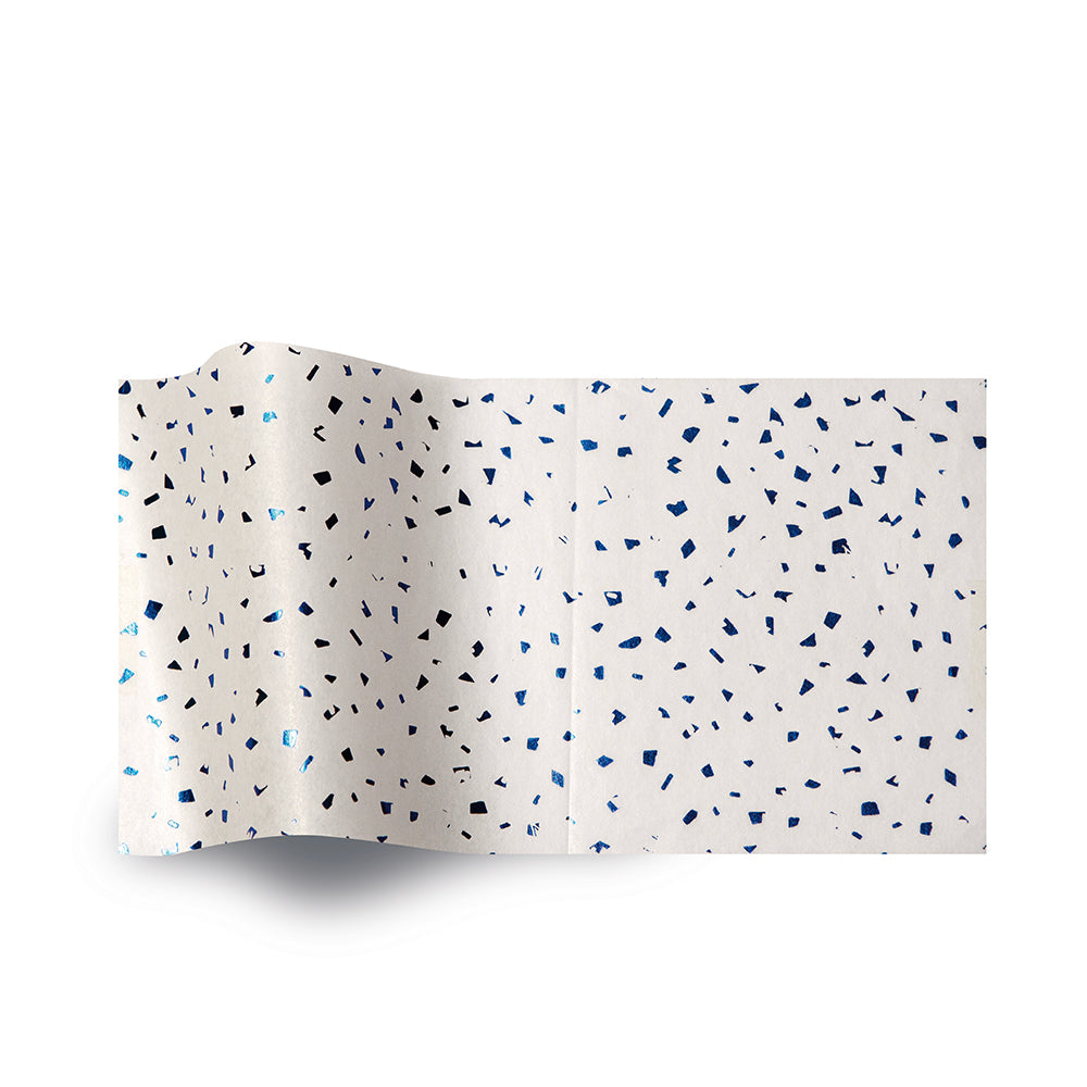 Blue on White Reflections Tissue Paper 5 Sheets of 20 x 30" Satinwrap Tissue Wrapping Paper