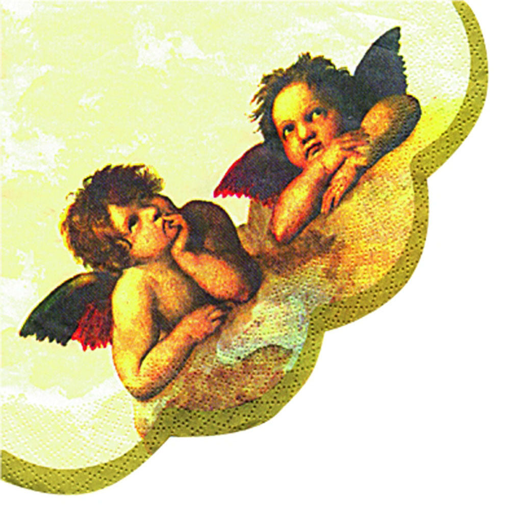Angelo Cream Angels Cherubs Rondo IHR paper Napkins 33 cm round 12 pack