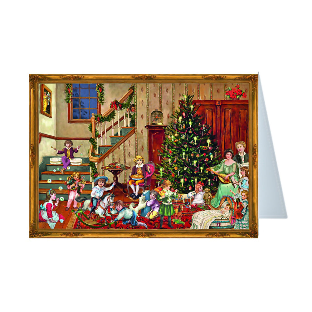 Victorian Christmas Home German Advent Card with 24 little doors 105 x 155 mm - Richard Sellmer