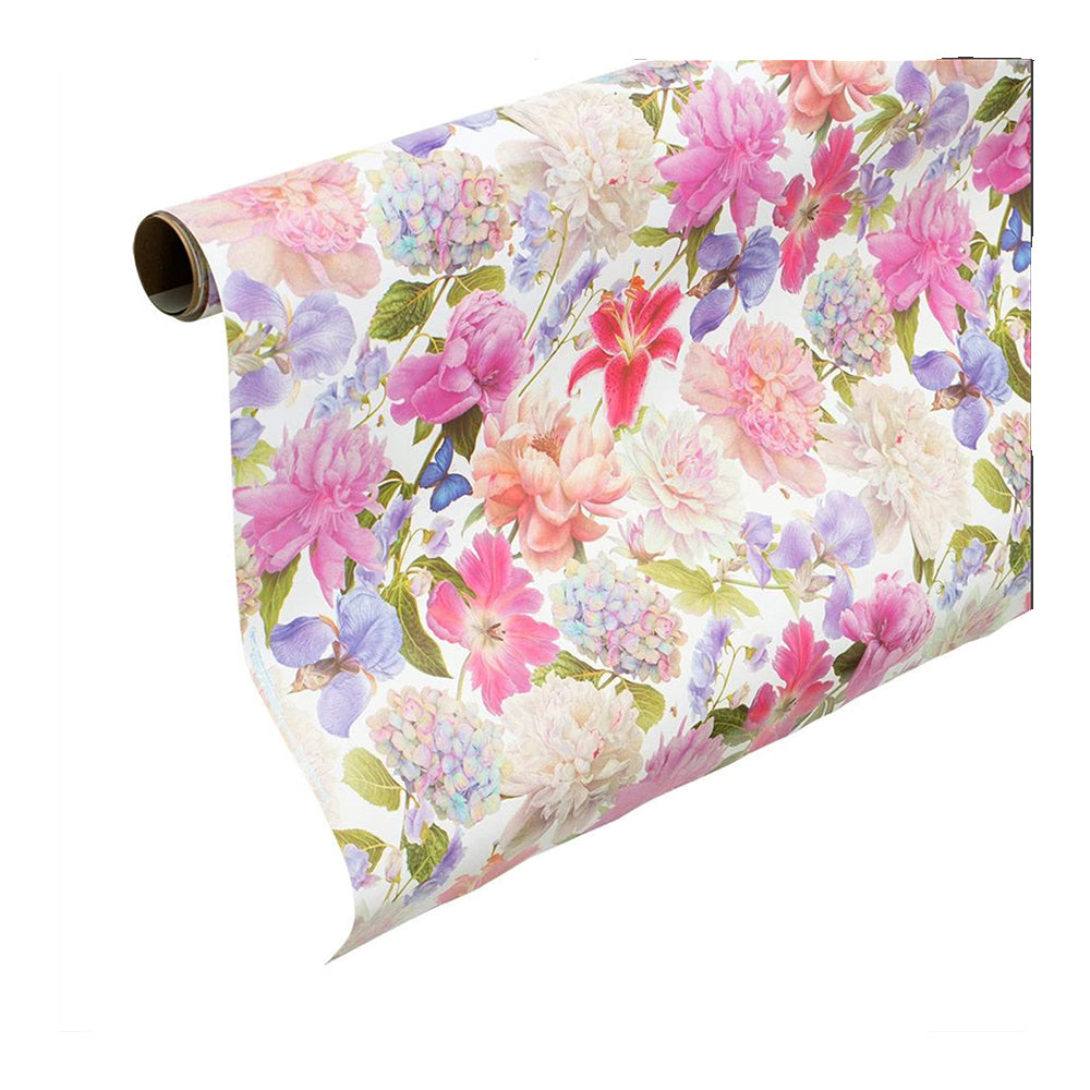 Chelsea Garden Pink Floral Caspari Roll Wrap