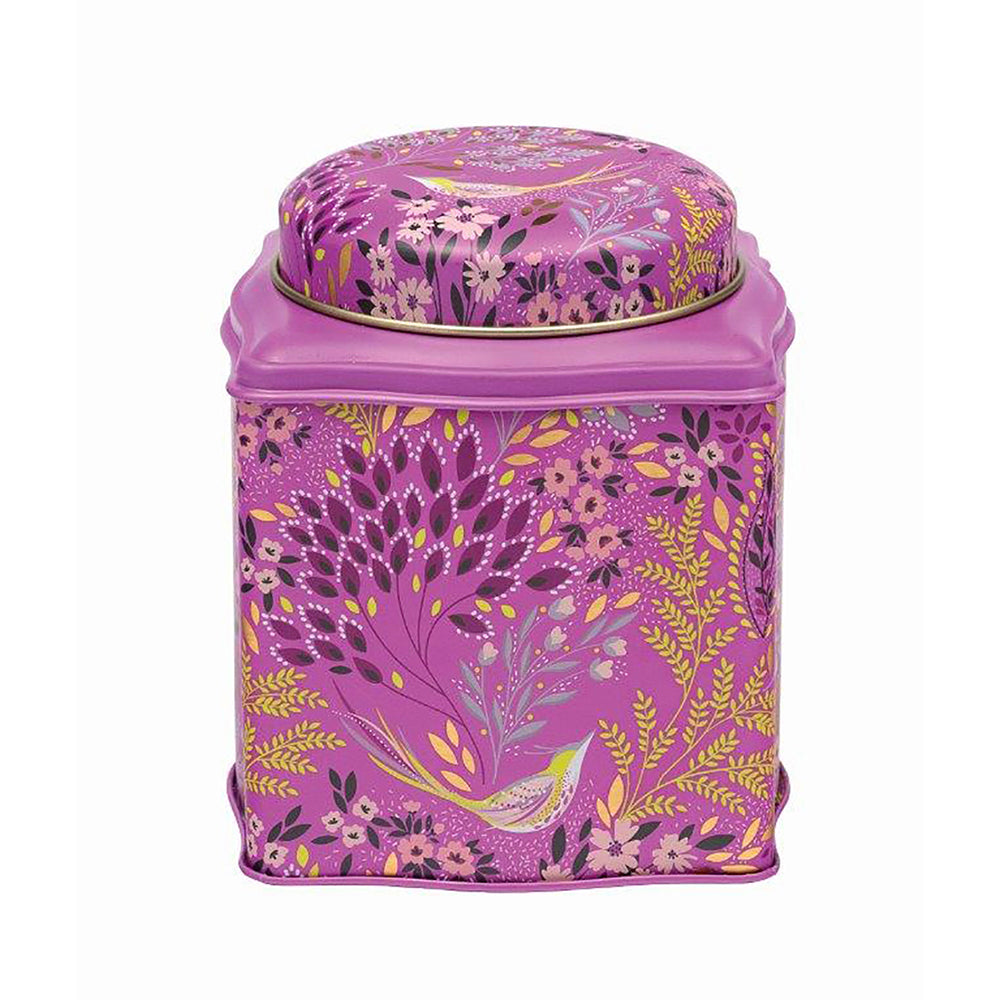 Sara Miller New Havali Pink Birds Tin Tea Wavy Dome Caddy 105 x 105 x 110mm