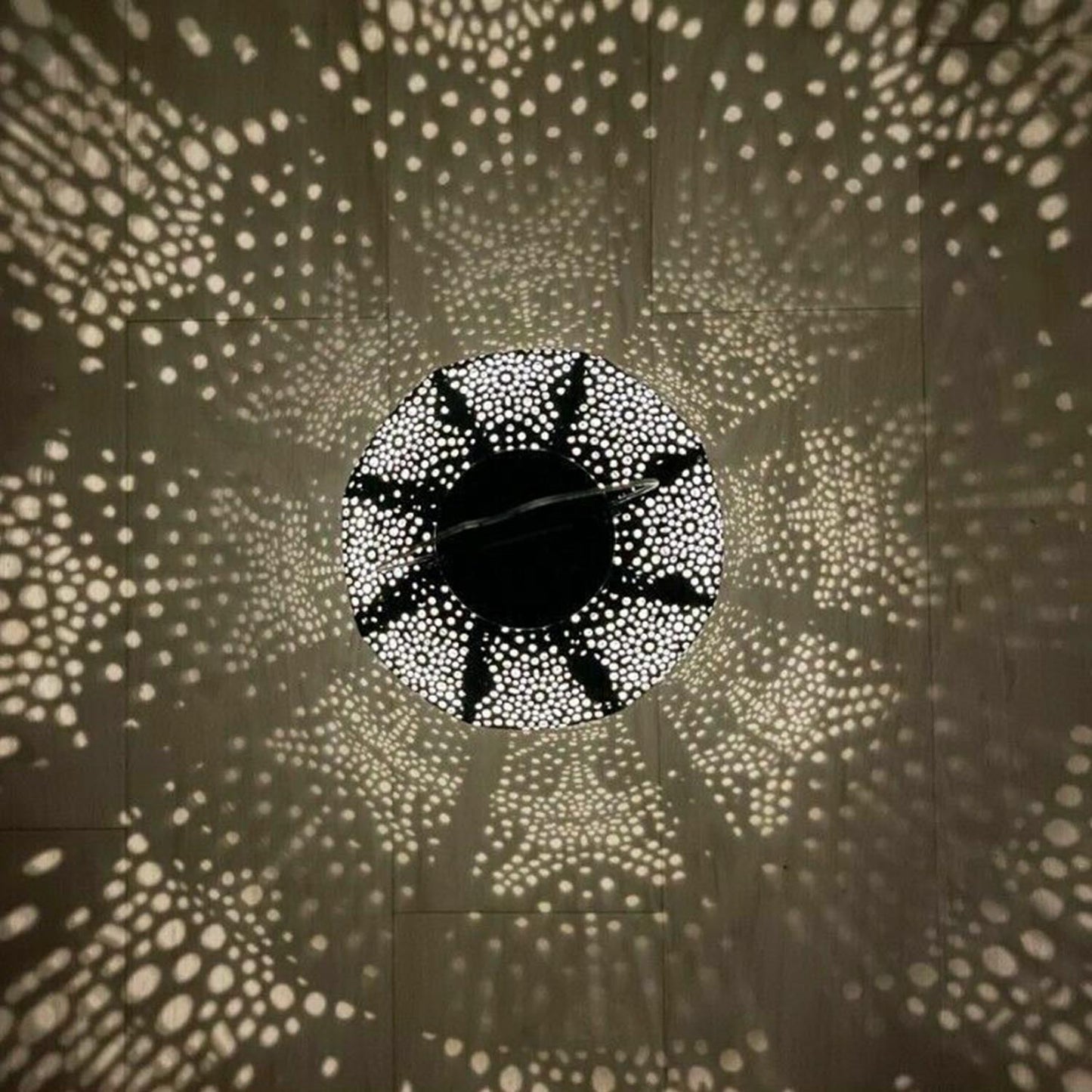 Solar Lantern - Black Star Fish Cylinder 33cm