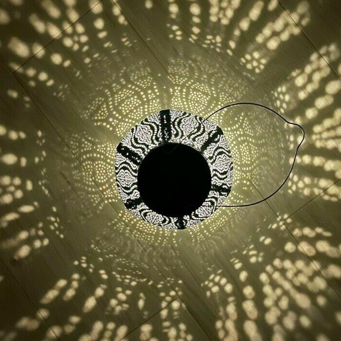 Solar Lantern - Green Bulb 20cm