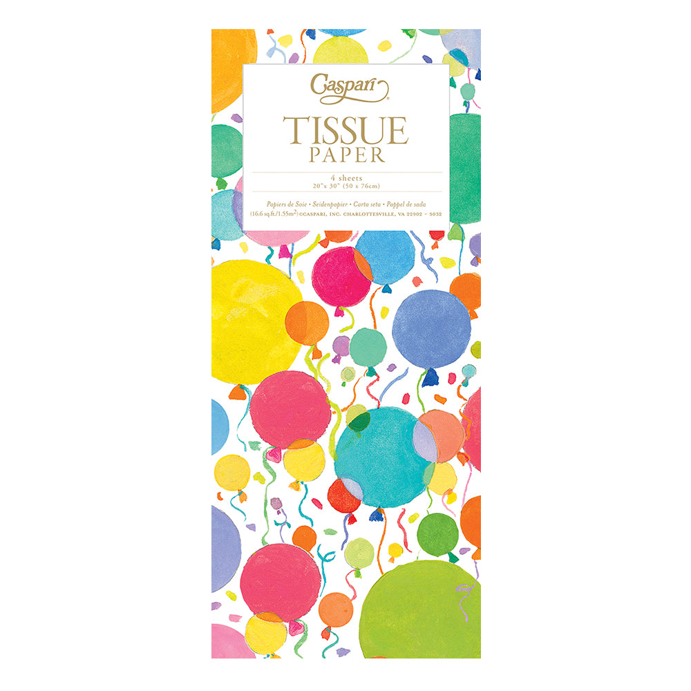Caspari Balloons & Confetti Tissue Paper 4 Sheets of 20 x 30" Tissue Wrapping Paper