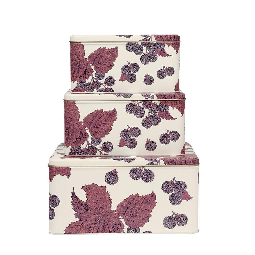 Thornback & Peel - Blackbird & Bramble Set of 3 Square cake tins - Set of 3 SQUARE Cake Tins 245 X 245 130mm (l) 220 x 220 110mm (m) 195 x 195 100mm (s)