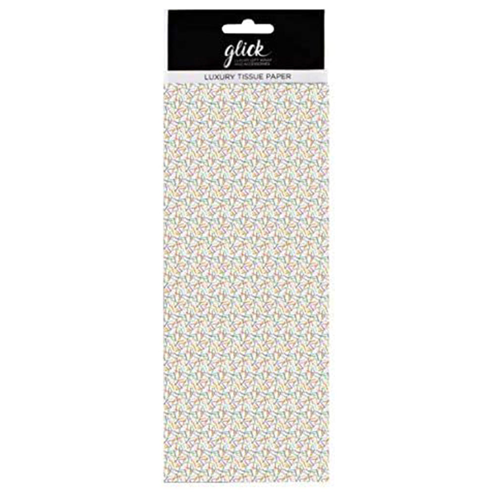 Sprinkles Multicoloured Patterned Tissue Paper 4 Sheets of 50 x 75 cm Glick Tissue Wrapping Paper