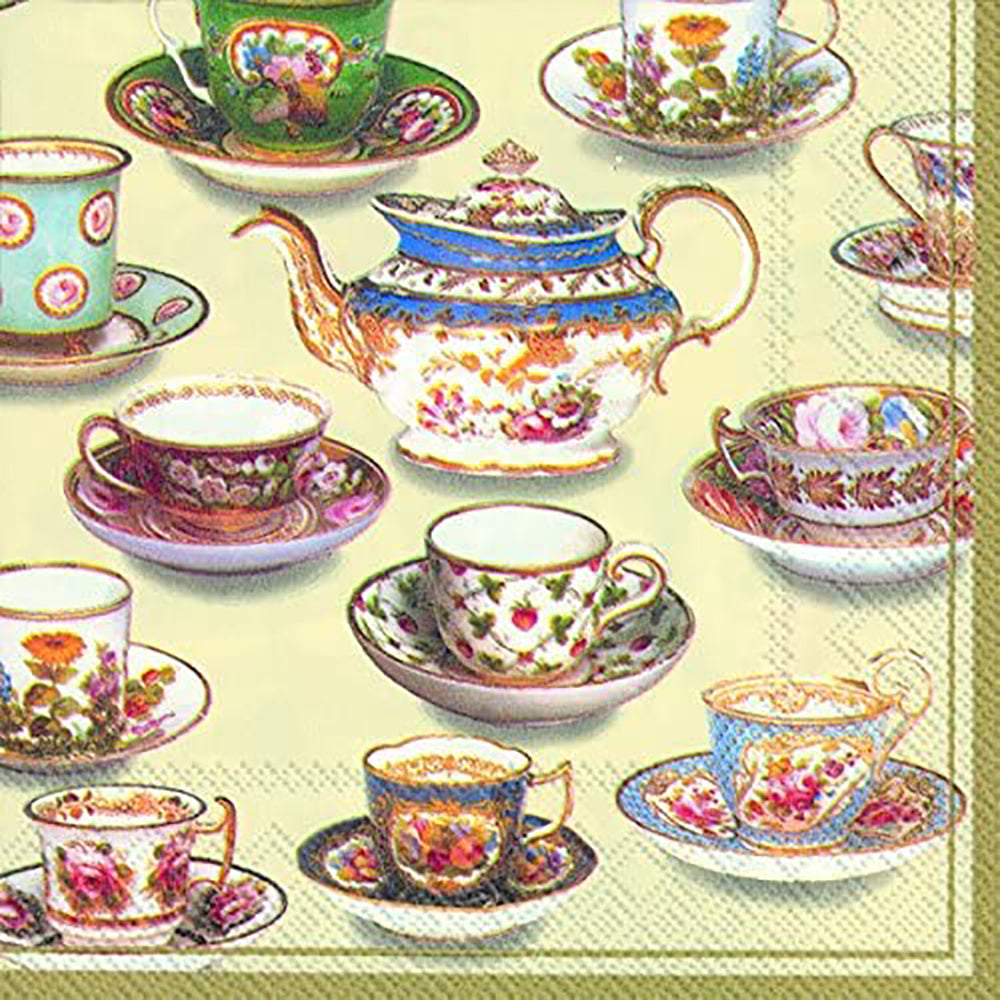 Five o'clock tea V &A IHR Paper Cocktail Napkins 25 cm square 3 ply 20 pack