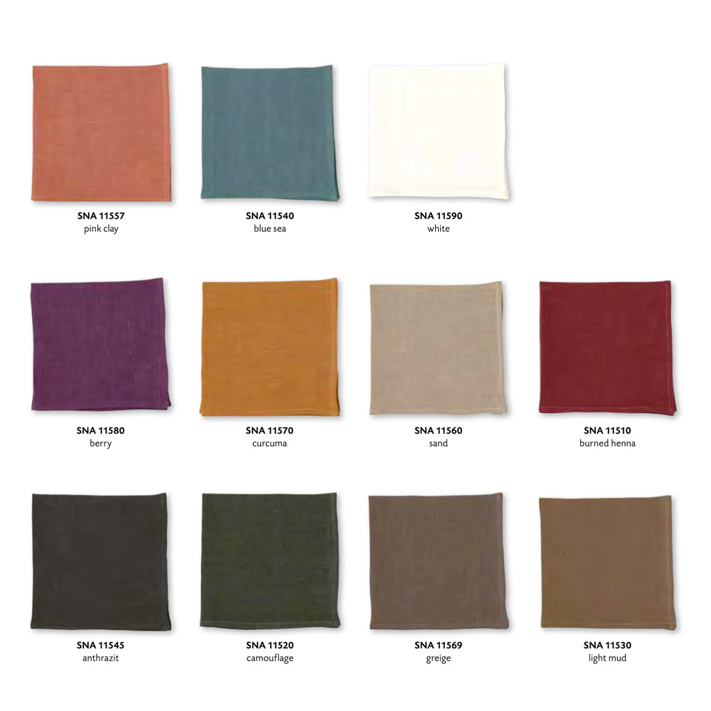 LINEN Napkins 40 cm square IHR Blue Sea Set of 4