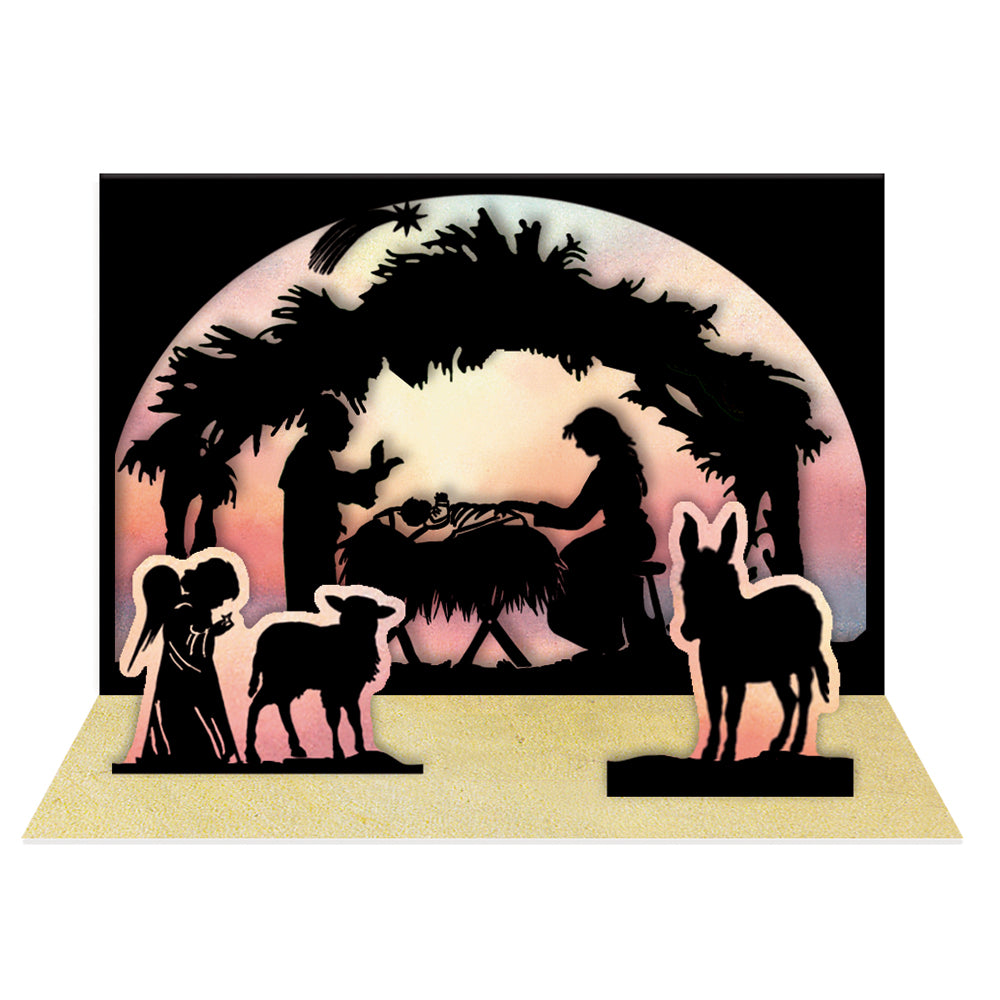 Silhouette Nativity Pop-up Matchbox