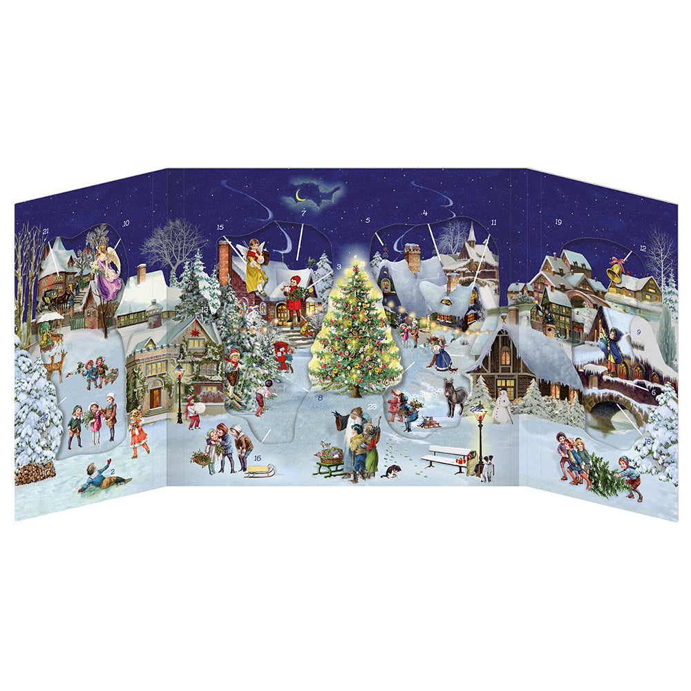 Winter Village with Slide-In Figures Coppenrath Advent Calendar