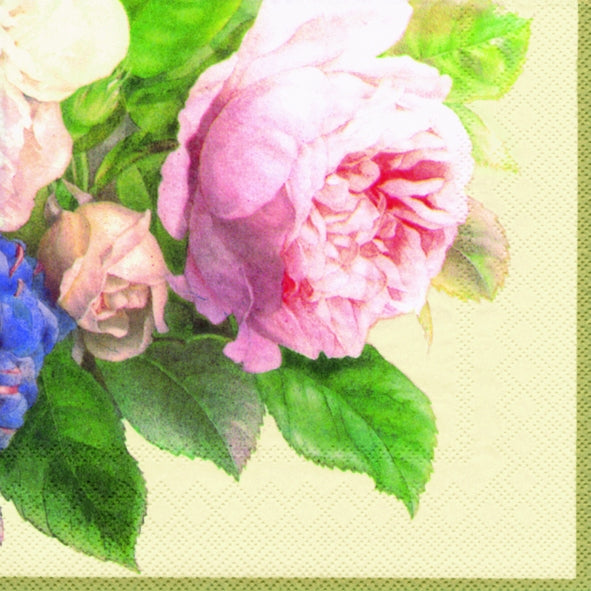 Fairy Rose Cream V &A IHR Paper Cocktail Napkins 25 cm square 3 ply 20 pack