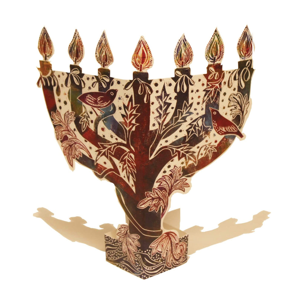 Candlestick 3D Sculptural Judy Lumley Greetings Card from Lino Cut Designs with envelope