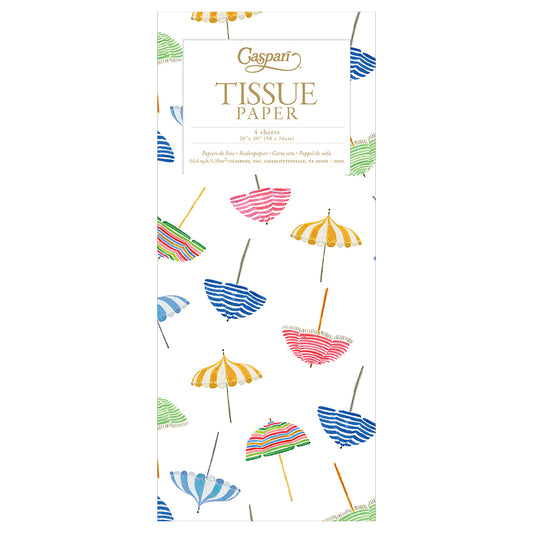 Beach Umbrellas by Lindsay Brackeen Tissue Paper 4 Sheets of 20 x 30" Tissue Wrapping Paper