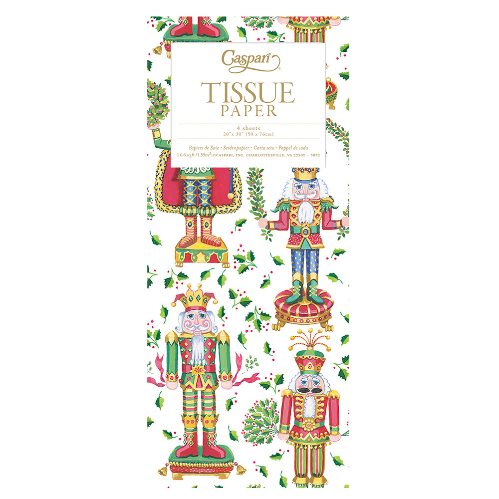 Nutcracker Christmas White by Katherine Barnwell Christmas Tissue Paper 4 Sheets of 20 x 30" Tissue Wrapping Paper