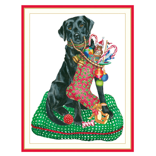 Christmas Lab by Katharine Barnwell Caspari Christmas Cards 118mm x 153mm 5 in a pack