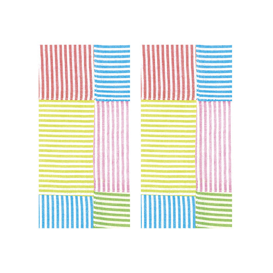 Prep Stripes Caspari Paper Pocket Tissues - 2 packs of 10 tissues 21 cm square