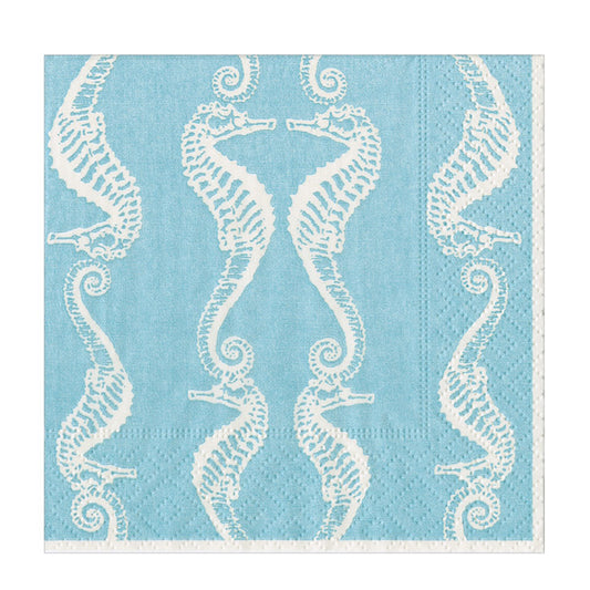 Seahorses Robin'sEgg Caspari Paper Cocktail Napkins 25 cm 20 pack 3 ply