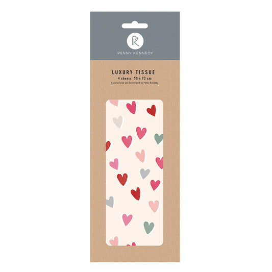 Penny Kennedy Designs With Love Hearts Tissue Wrapping Paper 4 sheets 50 x 70 cm
