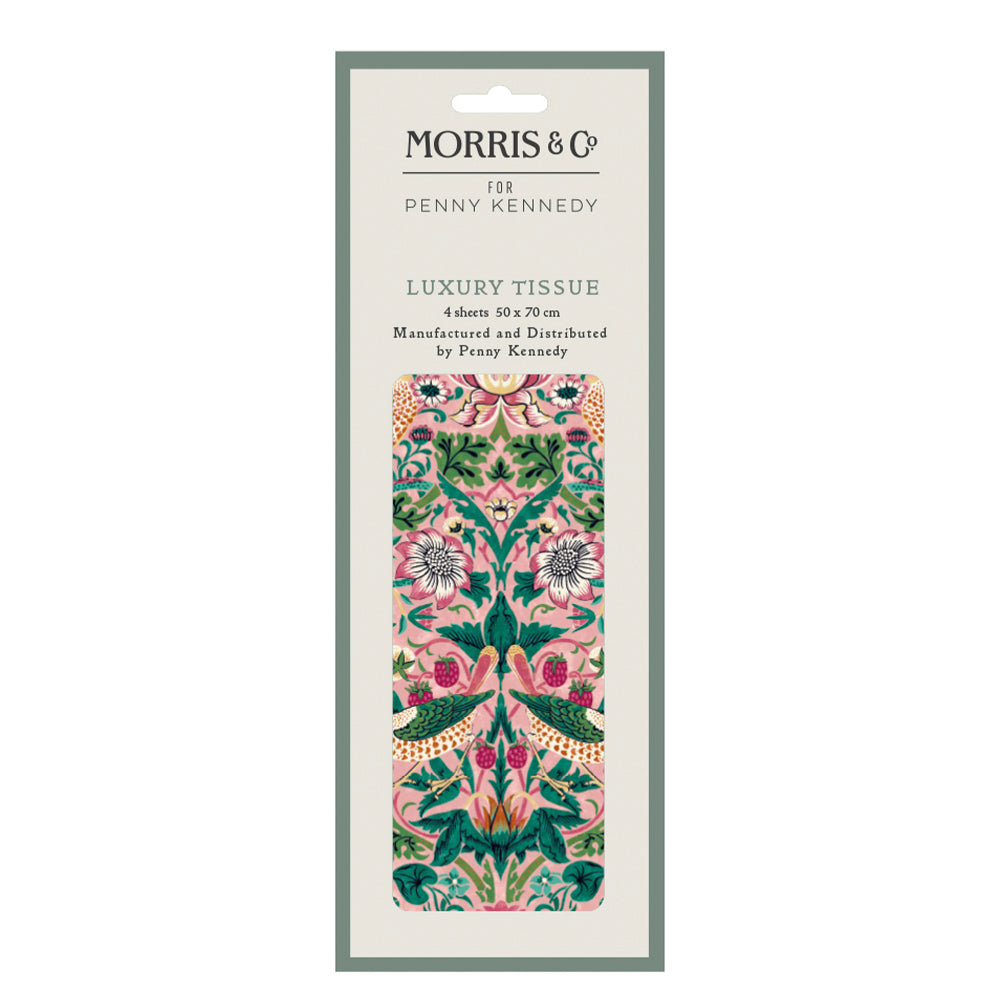 William Morris Strawberry Thief Blush Tissue Wrapping Paper 4 sheets 50 x 70 cm