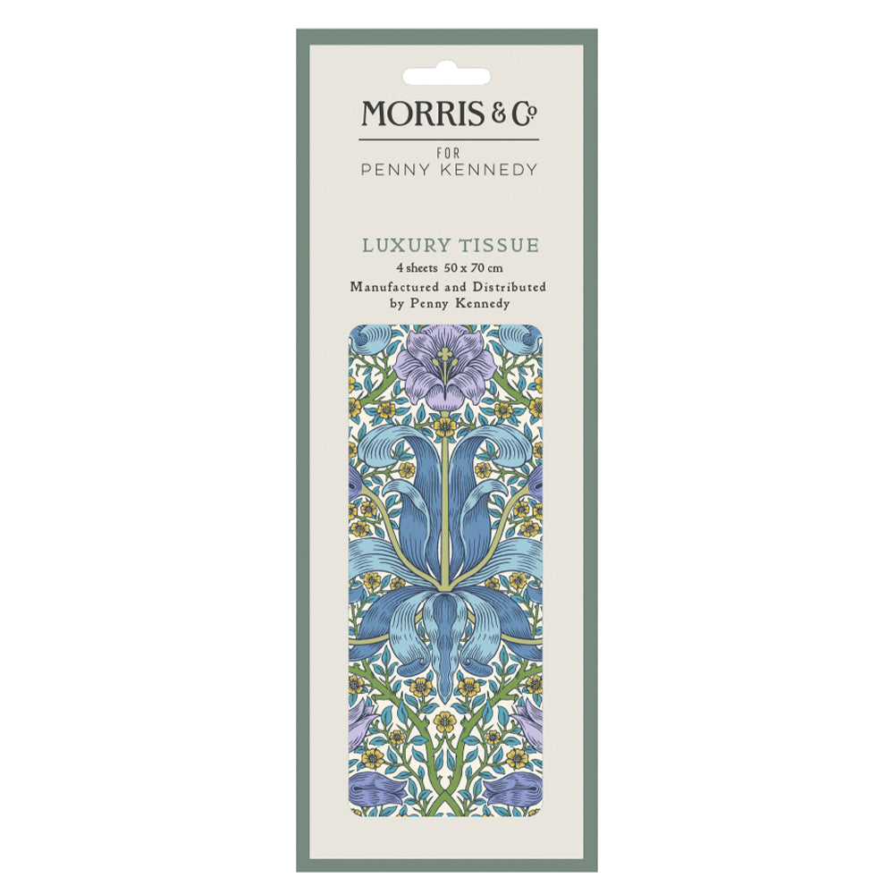 William Morris  Spring Thicket Cobalt Tissue Wrapping Paper 4 sheets 50 x 70 cm