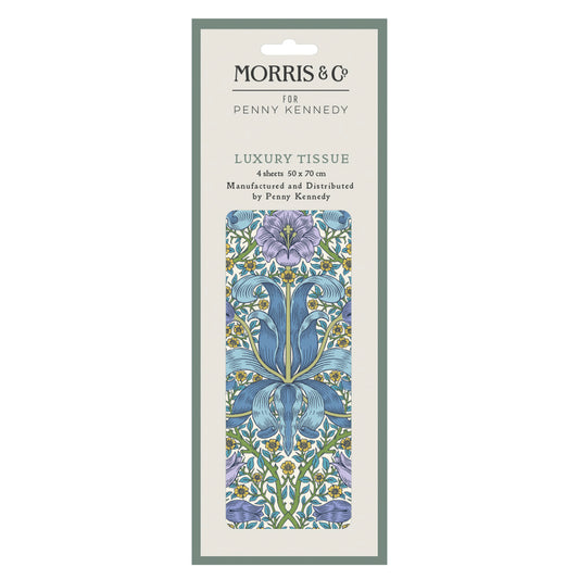 William Morris  Spring Thicket Cobalt Tissue Wrapping Paper 4 sheets 50 x 70 cm