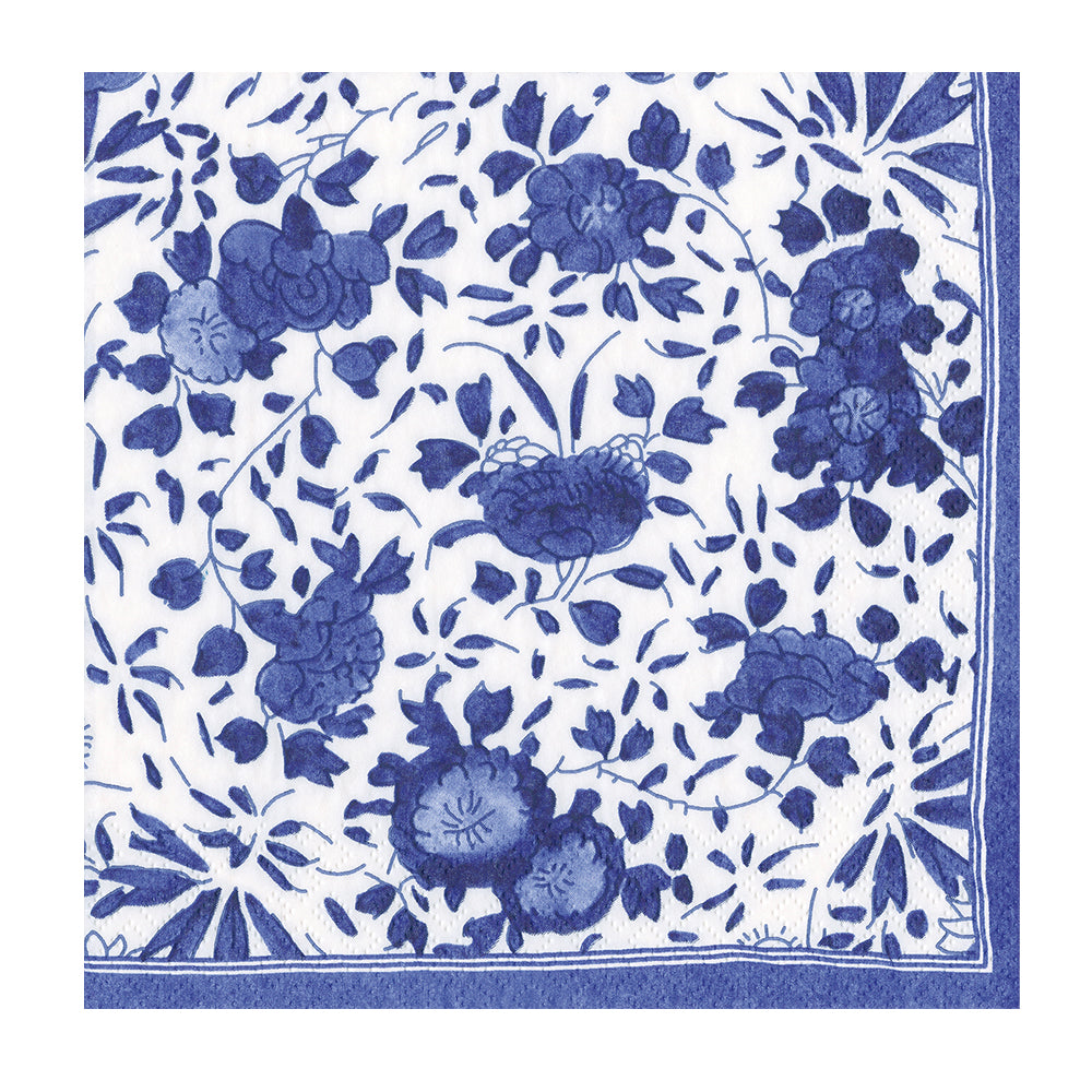 Blue Delft Caspari Paper Dinner Napkins 40 cm square 3 ply 20 pack