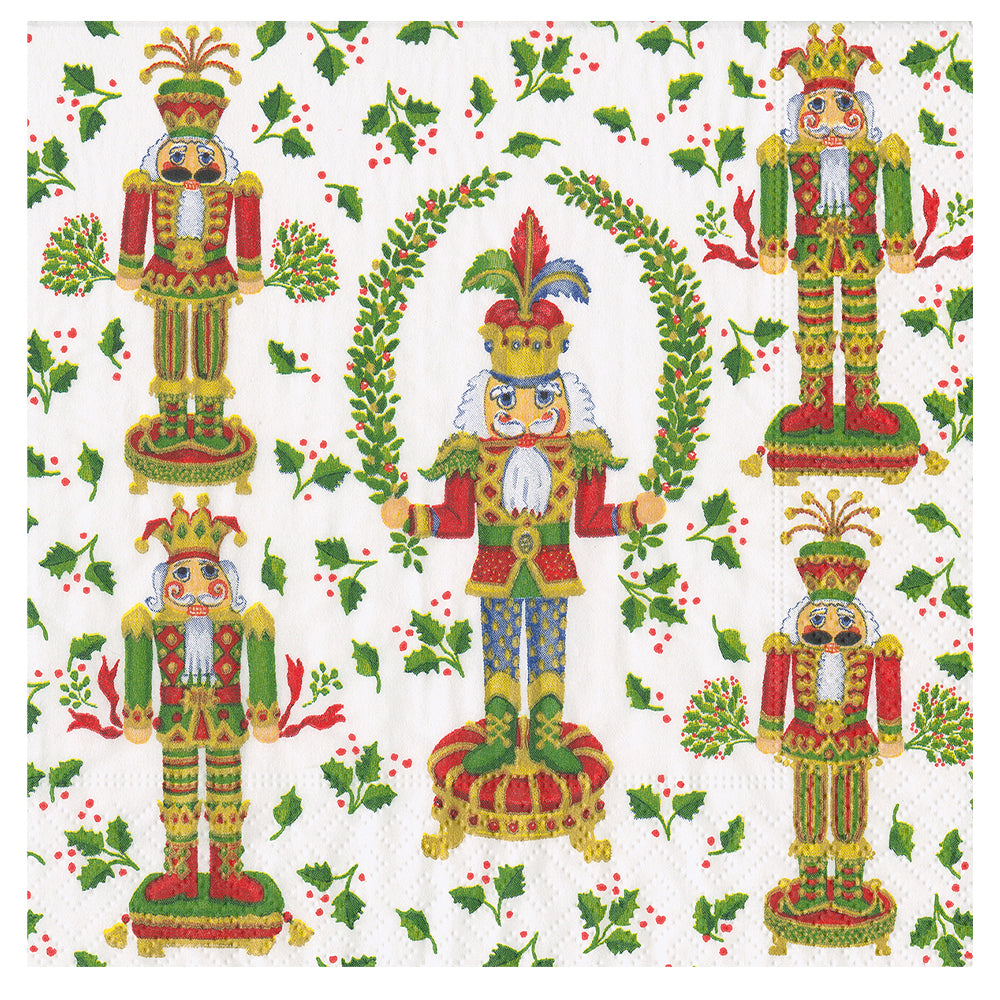 Nutcracker Christmas Caspari Paper Table Napkins 40 cm square 3 ply dinner napkins