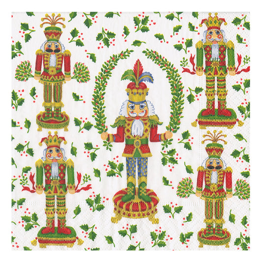 Nutcracker Christmas by Katharine Barnwell Caspari Paper Table Napkins 25 cm square 3 ply cocktail napkins